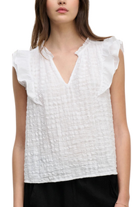Velvet Eva Textured Cotton Gauze Top