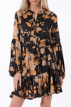 Long Sleeve Tie Mini Dress