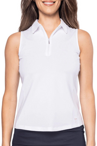 Golftini Sleeveless Zip Tech Polo