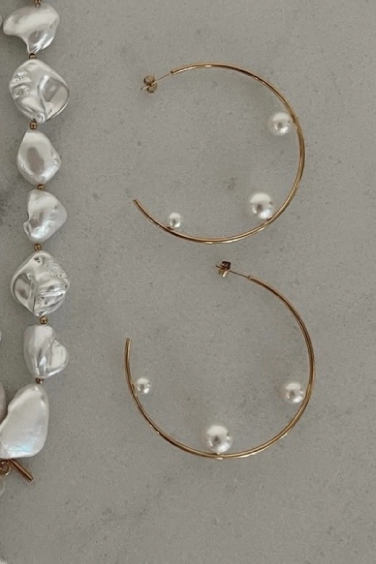 Large Pearl Hoops
