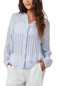 Bella Dahl Contrast Pocket Boyfriend Shirt