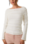 Boat Neck Long Sleeve Top
