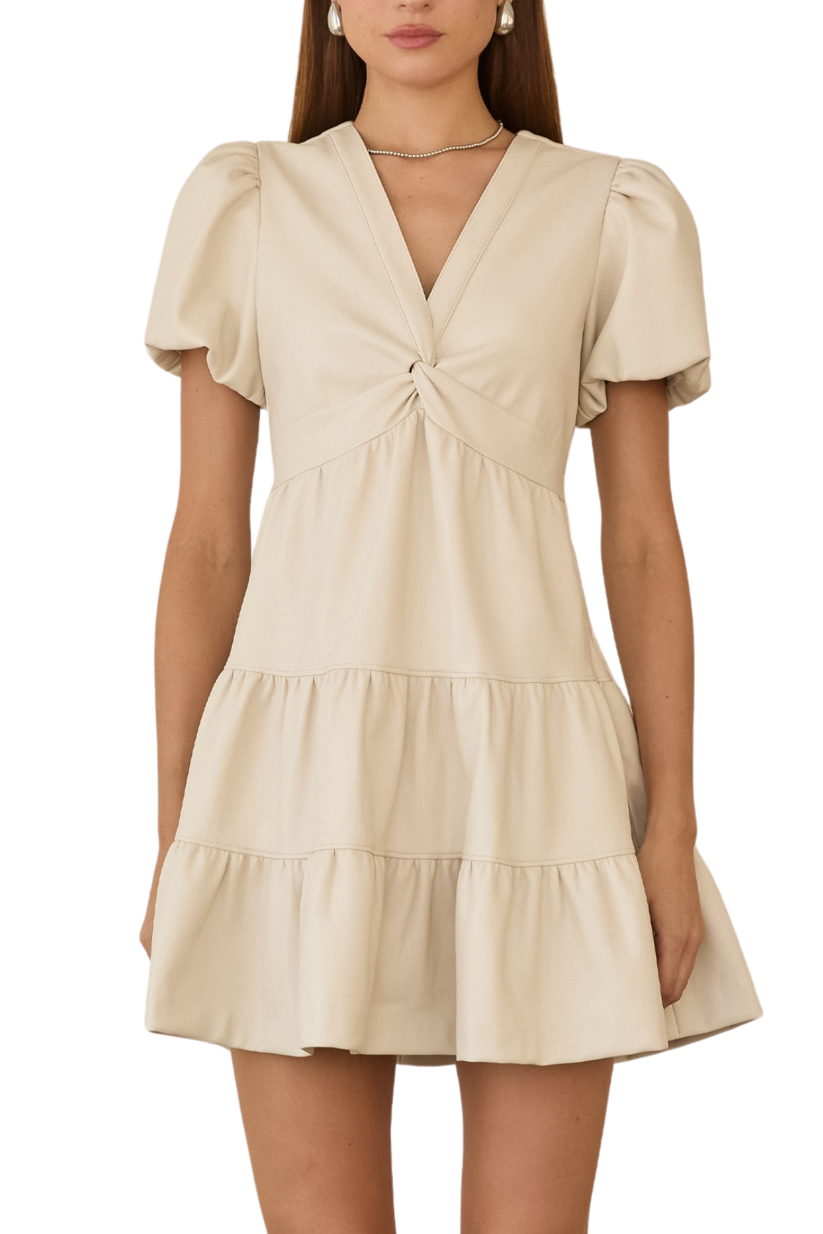 SRB Twisted Front Faux Leather Dress