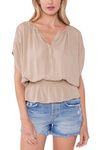 Button Peplum Top
