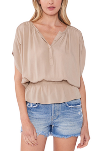 Button Peplum Top