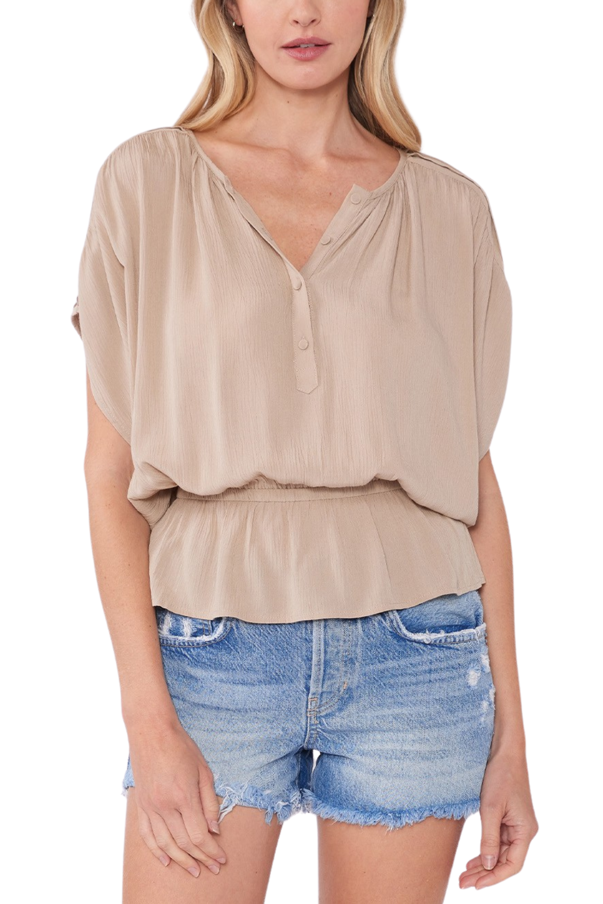 Button Peplum Top