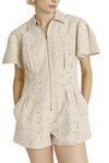 Pleated Twill Romper