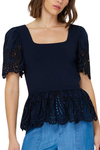 Embroidered Woven Top