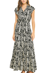 Jungle Print Tiered Maxi Dress