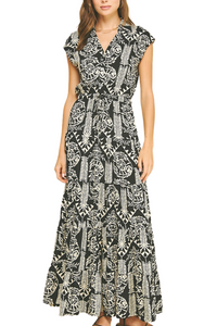 Jungle Print Tiered Maxi Dress