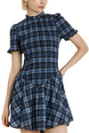 Plaid Smocked Mini Dress