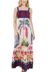 Tropical Sleeveless Midi Dress