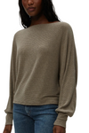 Michael Stars Roxy Balloon Sleeve Ribbed Top