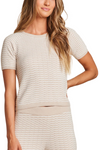 Barefoot Dreams Pointelle Short Sleeve Top