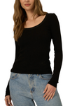 What's The Scoop Washed Rib Long Sleeve