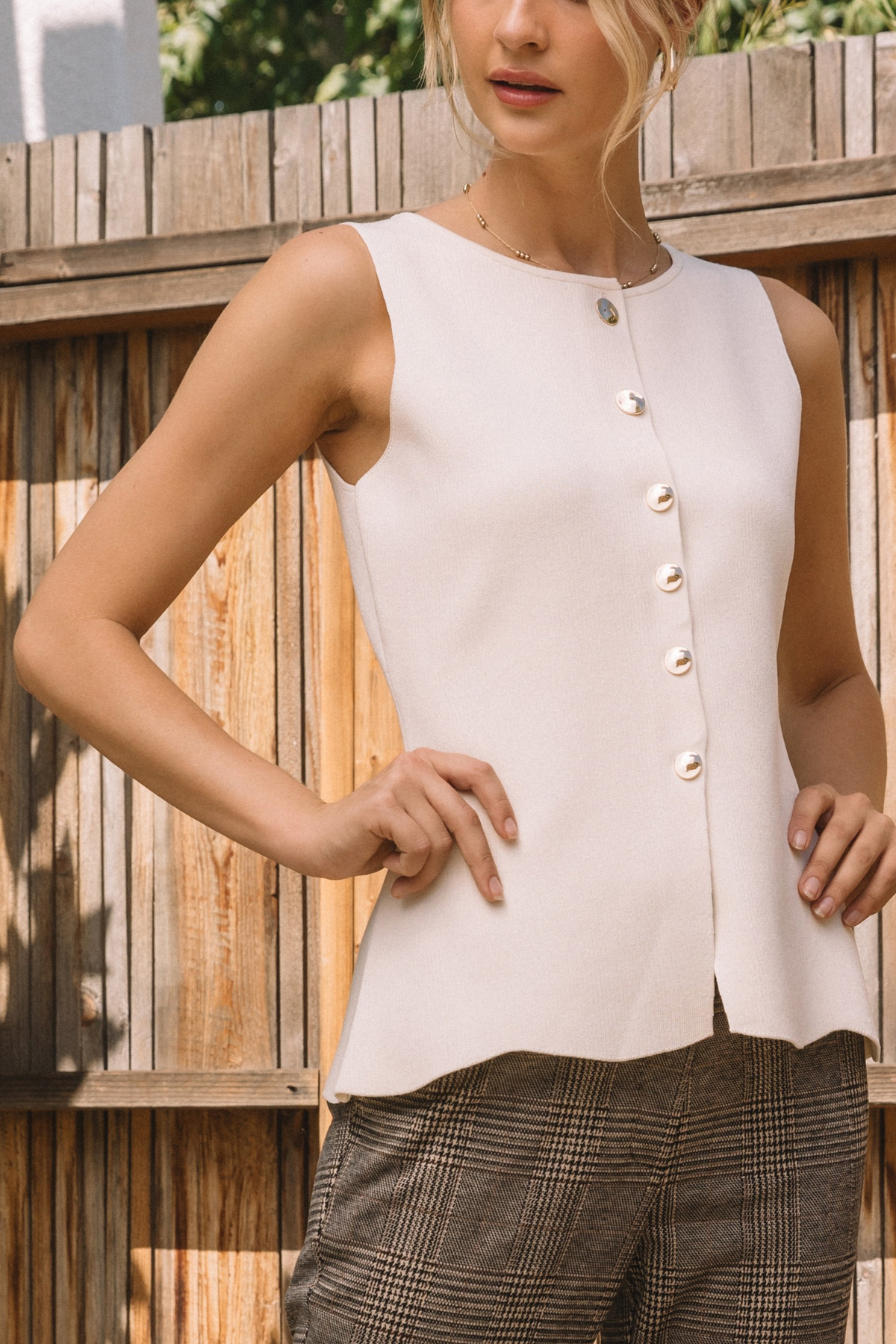 SRB Knit Button Up Top