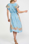 Border Print Midi Dress
