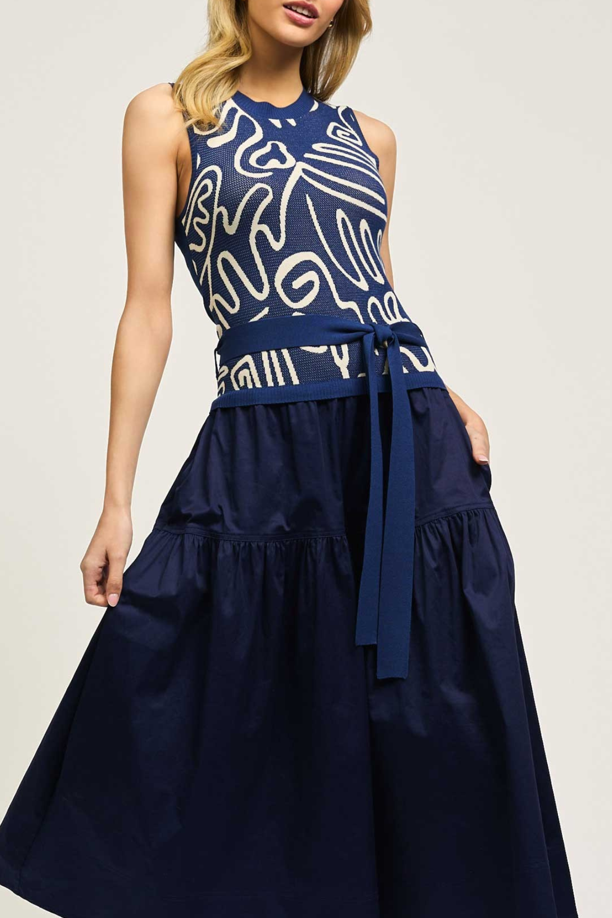 Abstract Midi Dress
