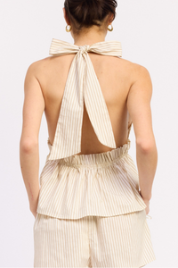 Halter Neck Top With Ruffle Detail