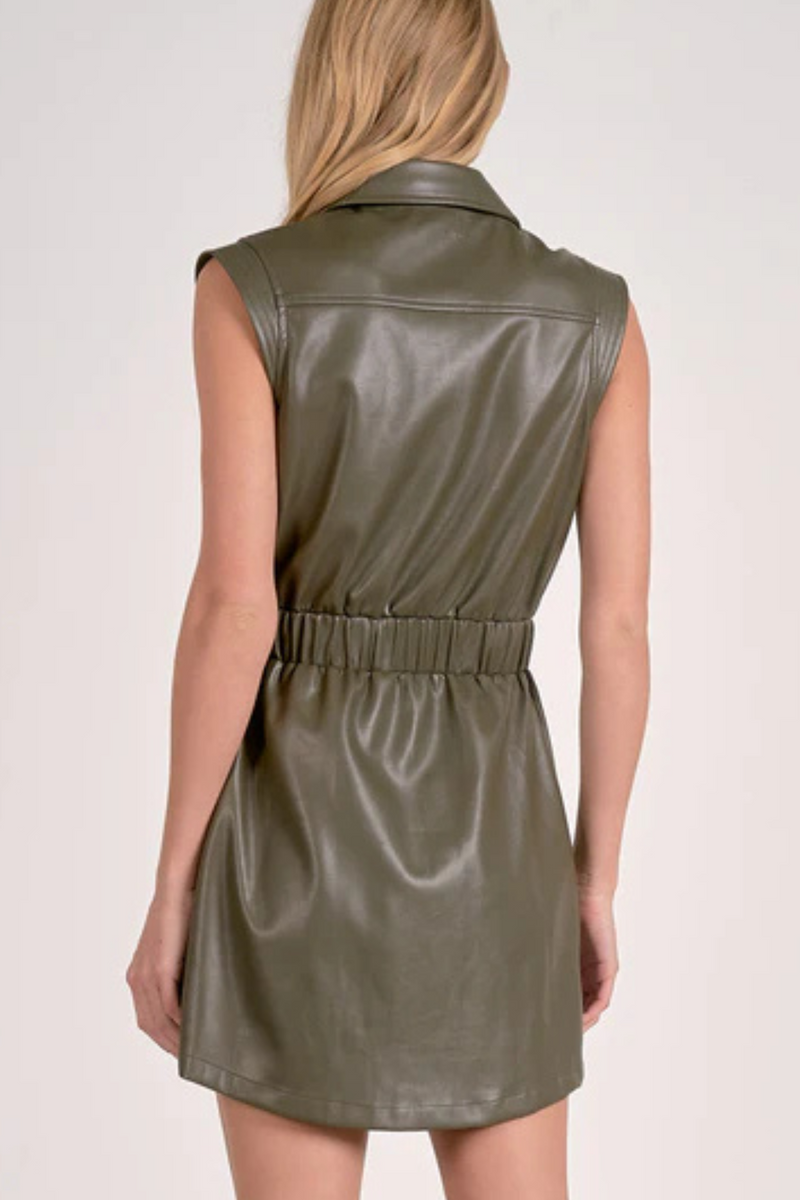 Elan Faux Leather Dress