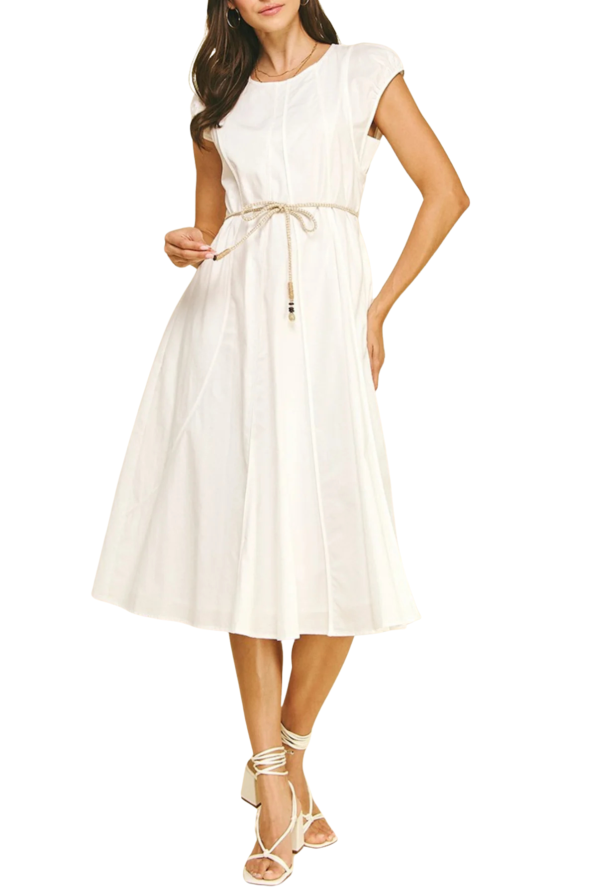 Midi Dress With Rope Belt