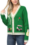 Golf Embroidered Patch Cardigan