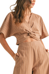 Stripe Twisted Front Top