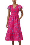 Sugar Lips Delina Floral Tiered Midi Dress