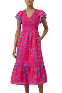 Sugar Lips Delina Floral Tiered Midi Dress
