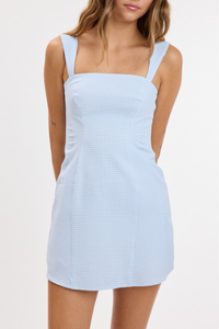 Gingham Wide Strap Mini Dress