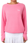 Embroidered Fun Lightweight Brushed Fleece Pullover Top