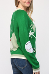 Golf Embroidered Patch Cardigan