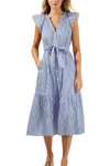 Sugar Lips Striped Charlotte Button Midi Dress