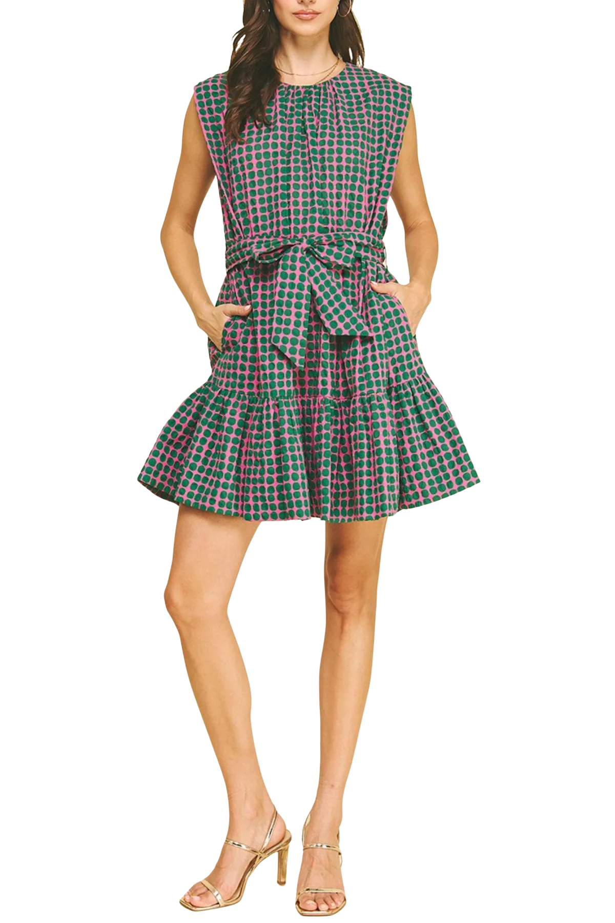 Polka Dot Tiered Mini Dress