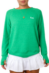 Embroidered Fun Lightweight Brushed Fleece Pullover Top