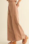 Stripe Pants With Elastic Waist