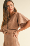 Stripe Twisted Front Top