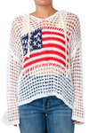 Flag Hooded Crochet Sweater