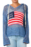 Flag Hooded Crochet Sweater