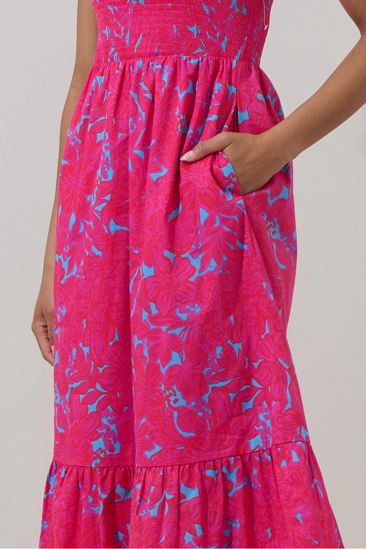 Sugar Lips Delina Floral Tiered Midi Dress