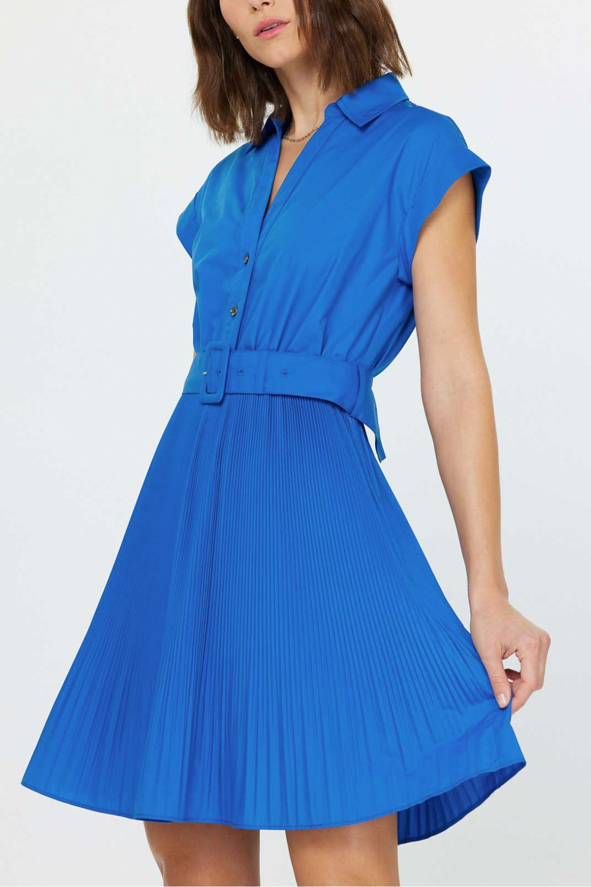 Button Down Collared Midi Dress