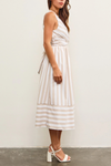 Cross Front Tie Back Stripe Dress