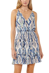 Love Stitch Surplice Smocked Mini Dress