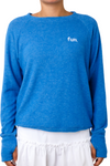 Embroidered Fun Lightweight Brushed Fleece Pullover Top