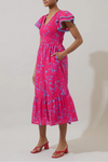 Sugar Lips Delina Floral Tiered Midi Dress