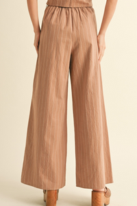 Stripe Pants With Elastic Waist