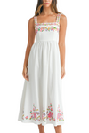 Linen Embroidered Midi Dress