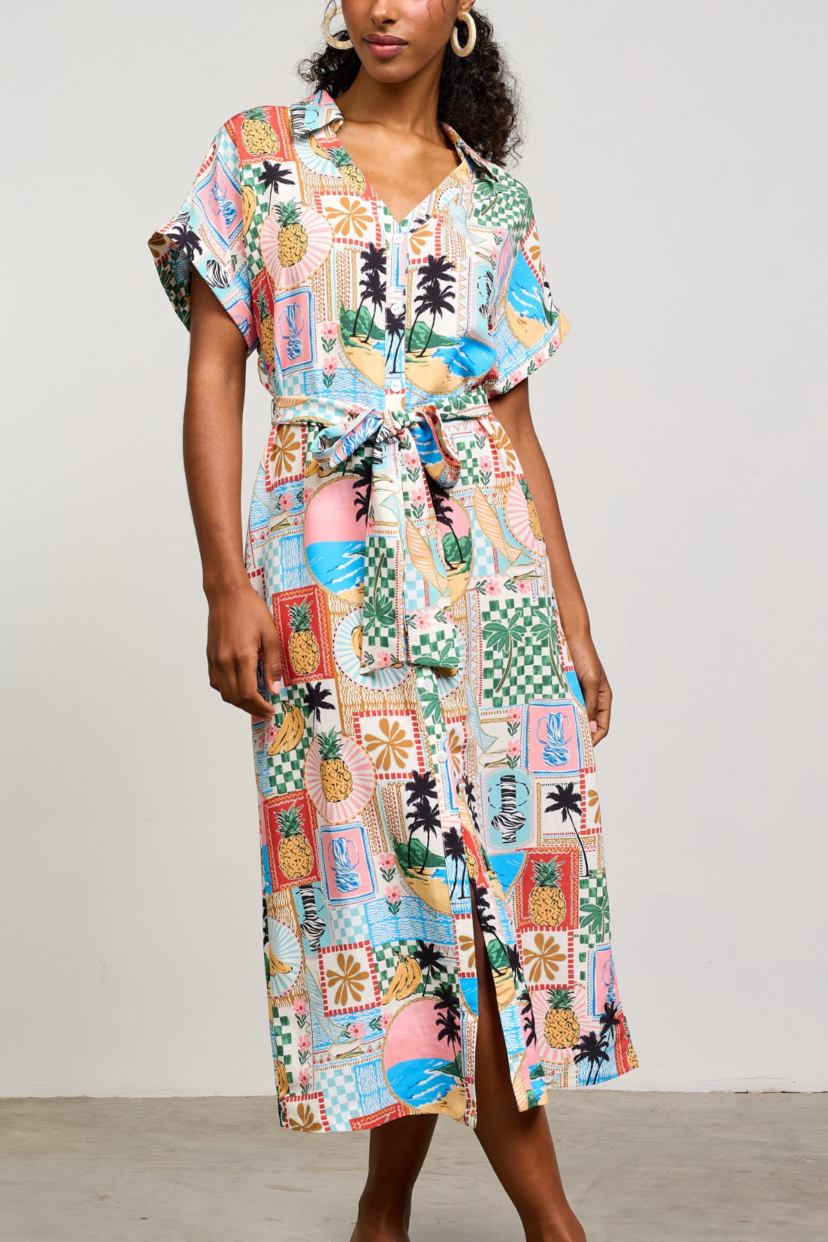 SRB Button Front Maxi Dress