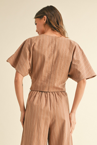 Stripe Twisted Front Top