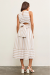 Cross Front Tie Back Stripe Dress